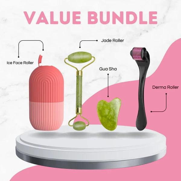 3 Pcs Combo Pack Jade Roller Ice Roller Facial Massage Derma Roller Pack Of 3